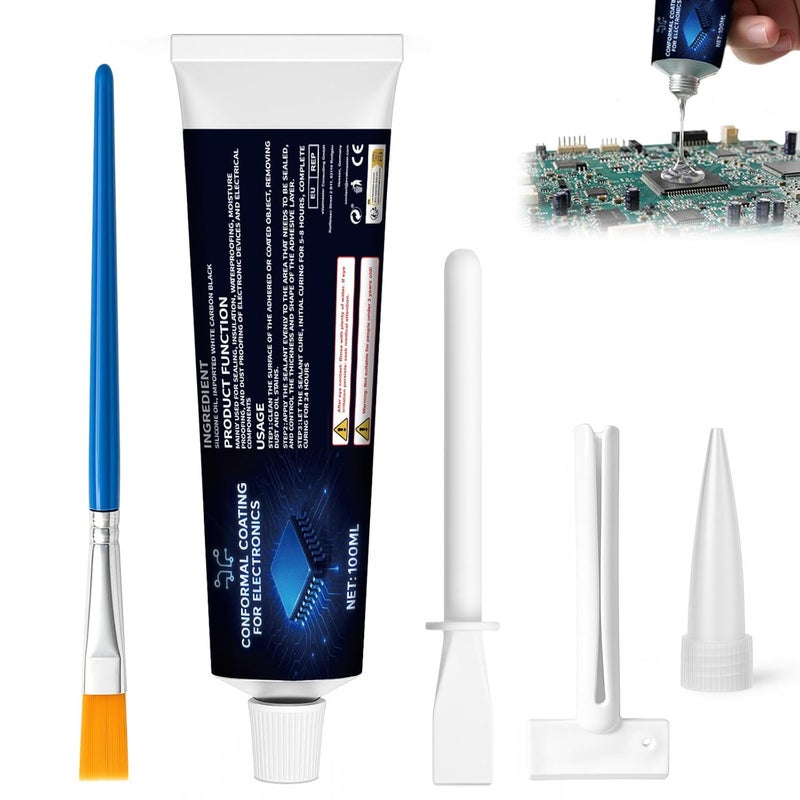 WAN2TLK 100ml Conformal Coating for Electronics, Silicone Conformal Coating Insulating Sealant, Waterproof & Heat Resistant, for Circuit Board and Component Protection - Image 1